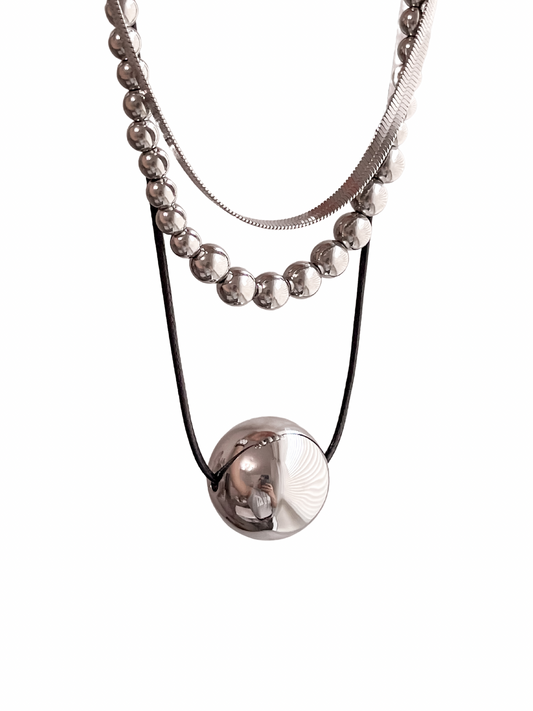 Silver Bead Necklace