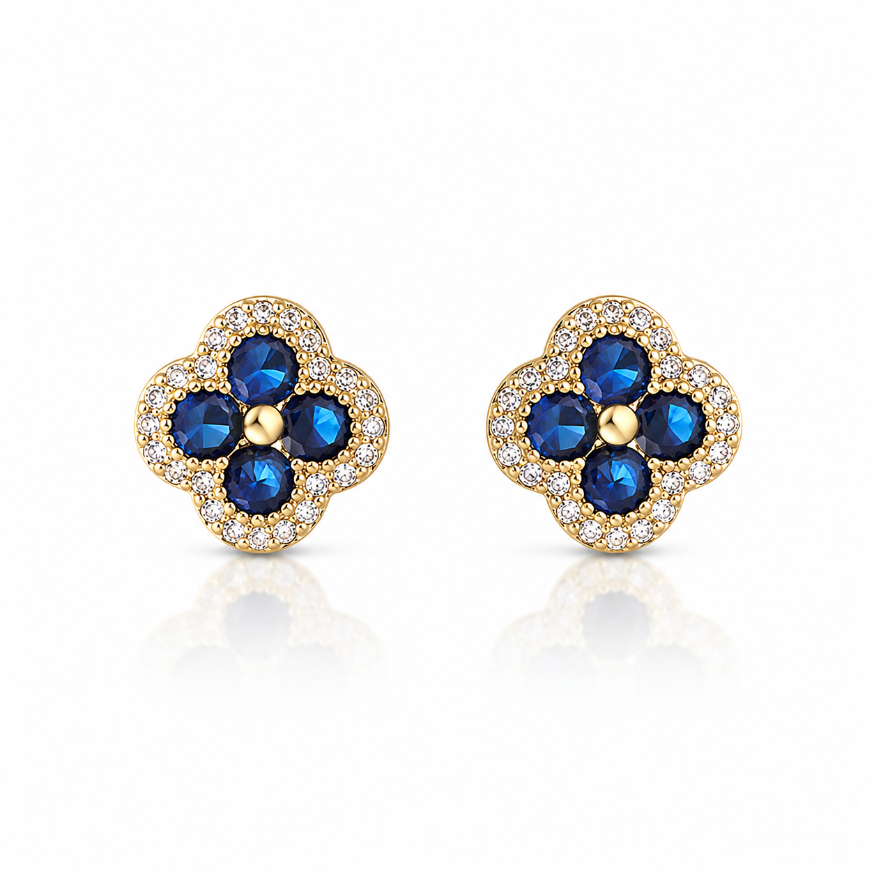 Blue Clover Earrings