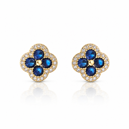 Blue Clover Earrings