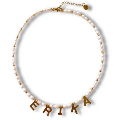 Pearl And Gold Personalized Necklace