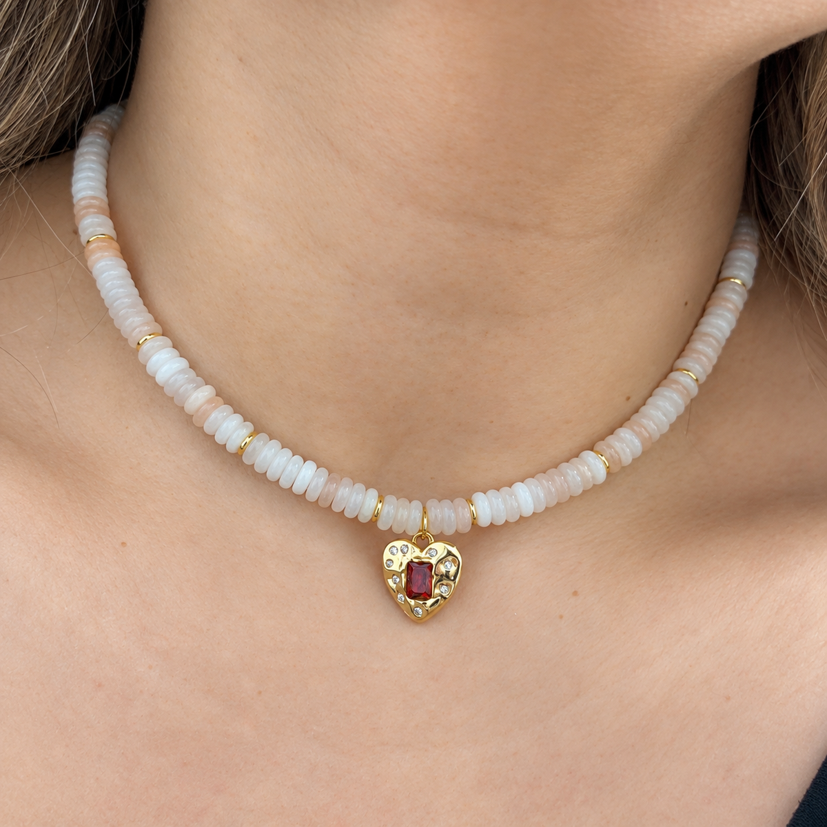 Peach Pukka Necklace