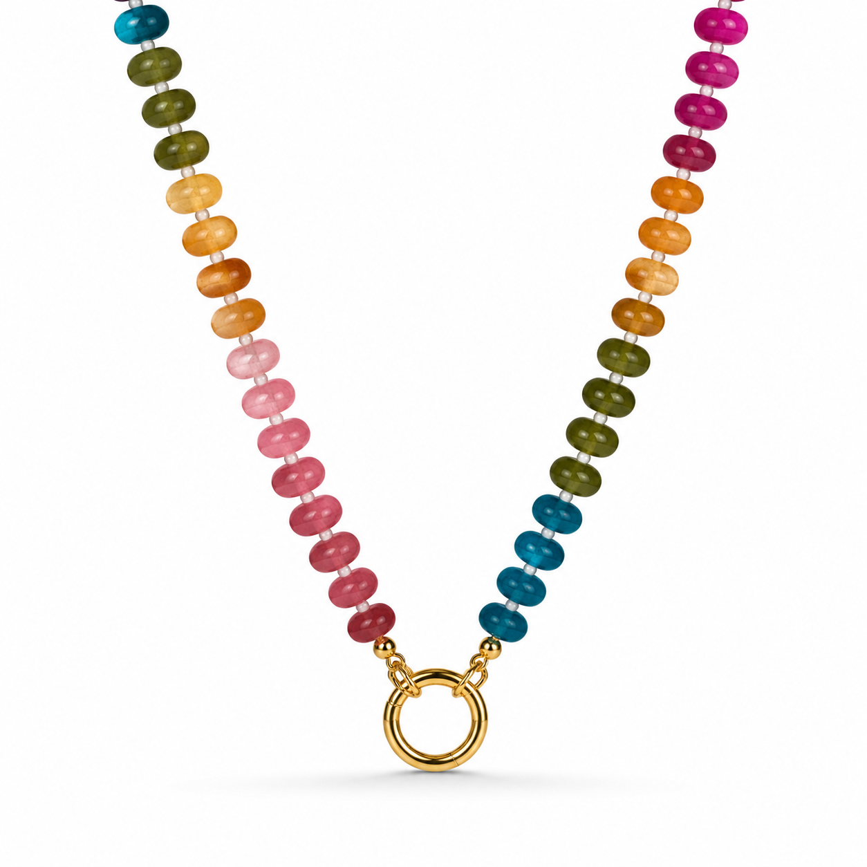 Colorful Beads - Push Clasp Necklace