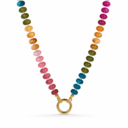 Colorful Beads - Push Clasp Necklace