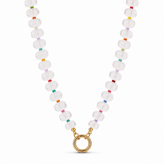 Rainbow Beads - Push Clasp Necklace