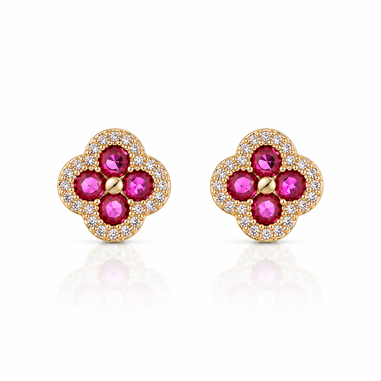Pink Clover Earrings