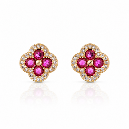 Pink Clover Earrings