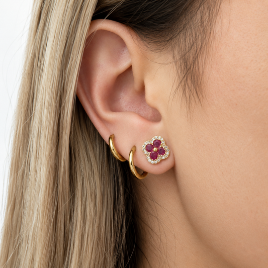 Pink Clover Earrings