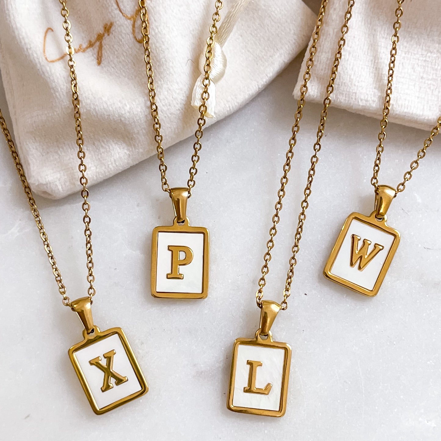 Pearl Initial Necklace