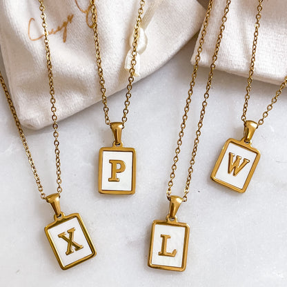 Pearl Initial Necklace