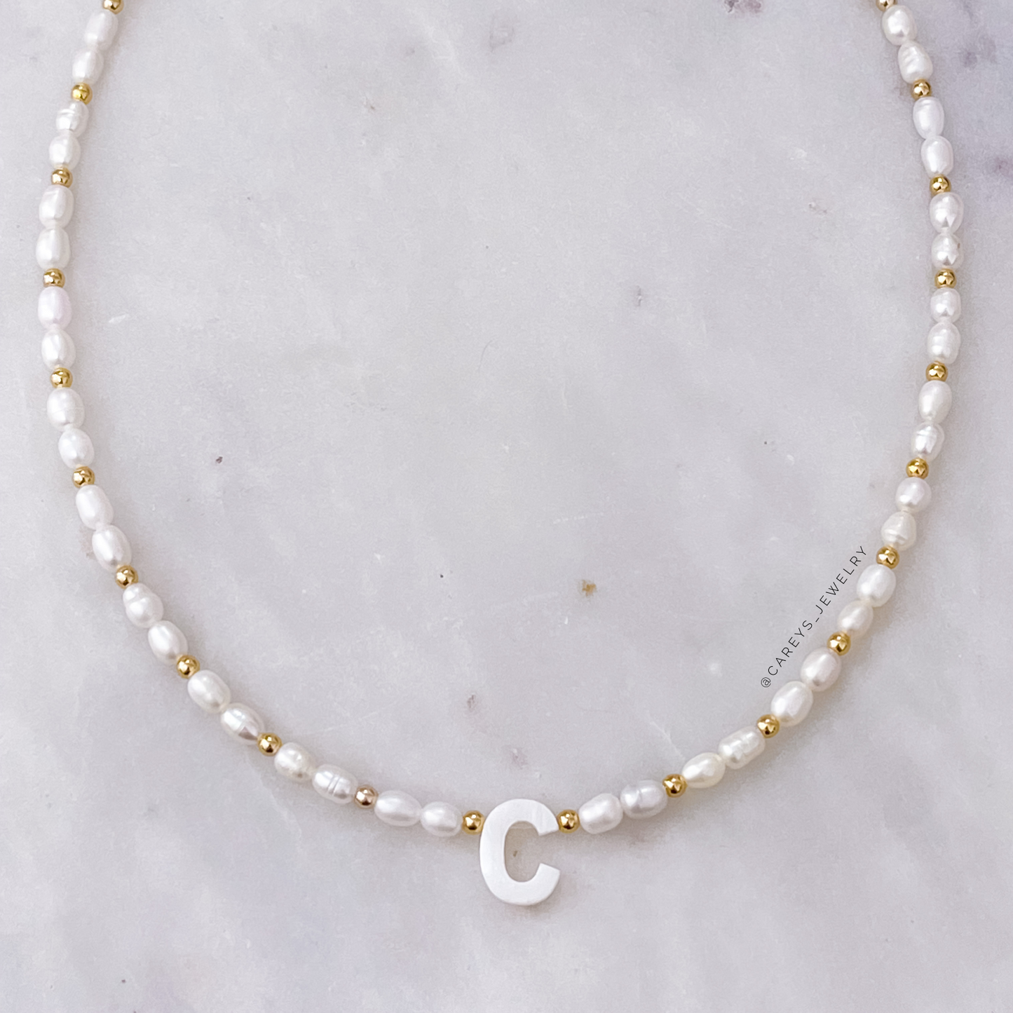 Initial Pearl Necklace